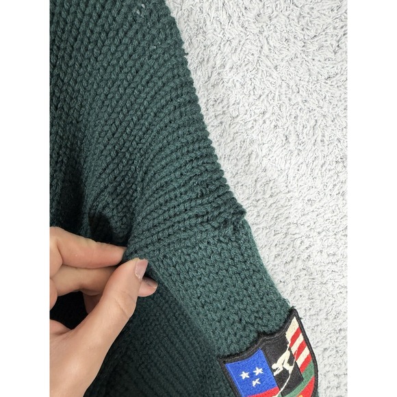Vintage Polo Ralph Lauren Suicide Ski Wool Sweater Mens Size L Colorblock Green - Picture 10 of 16